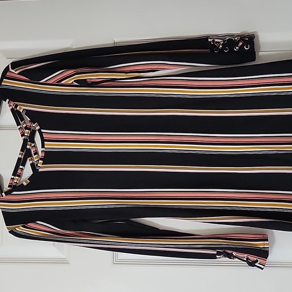 NoBo Long Sleeve Striped Dress